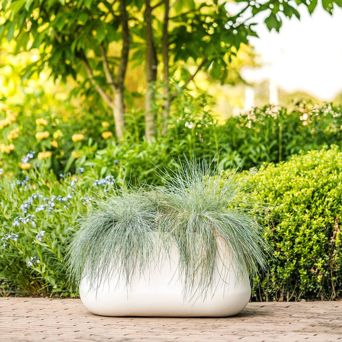 Elho Pure Cone Long Wheels 75 - Wit - L 74 x B  x H 36 cm - Binnen en Buiten - 100% gerecycled