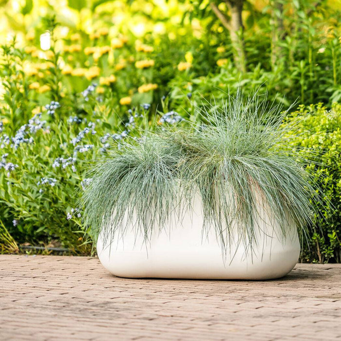 Elho Pure Cone Long Wheels 75 - Wit - L 74 x B  x H 36 cm - Binnen en Buiten - 100% gerecycled