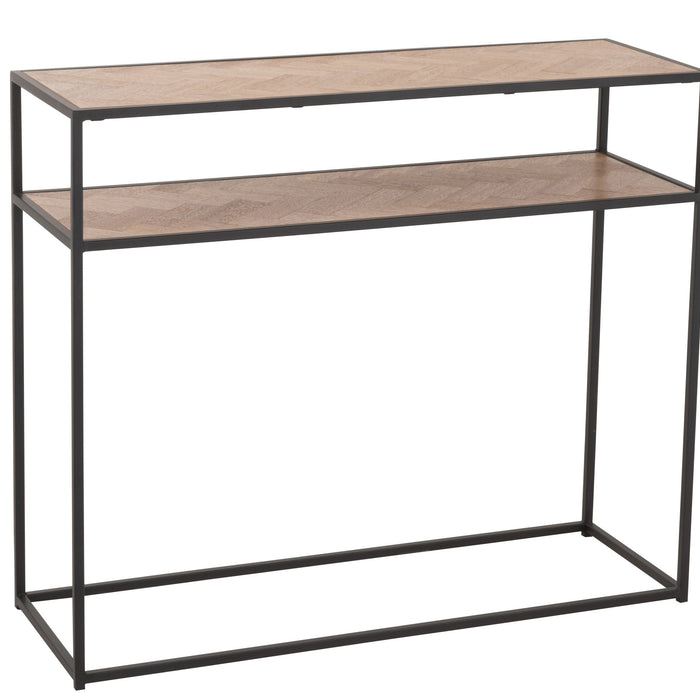 J-Line console Zigzag - hout|metaal - naturel|zwart
