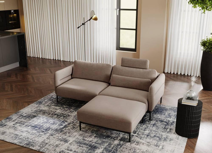 NADUVI Collection 3-zitsbank Selene met poef