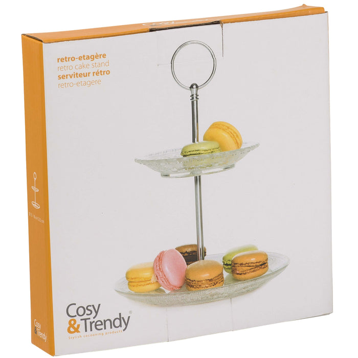 Cosy & Trendy Etagere | Serveertoren Retro - Glas - ø 18 cm - 2-Laags