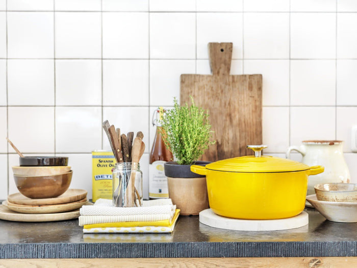 BK Bourgogne braadpan 24cm - sunny yellow - emaille - inductie