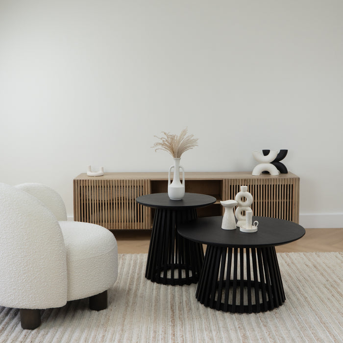 Lewis & Loft Salontafel Levi - FSC® mangohout - Rond ⌀70 - Zwart