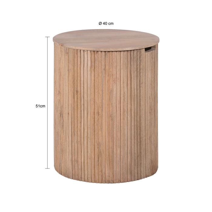 Lewis & Loft Bijzettafel Lonne - FSC® mangohout – Rond ⌀40 – Naturel