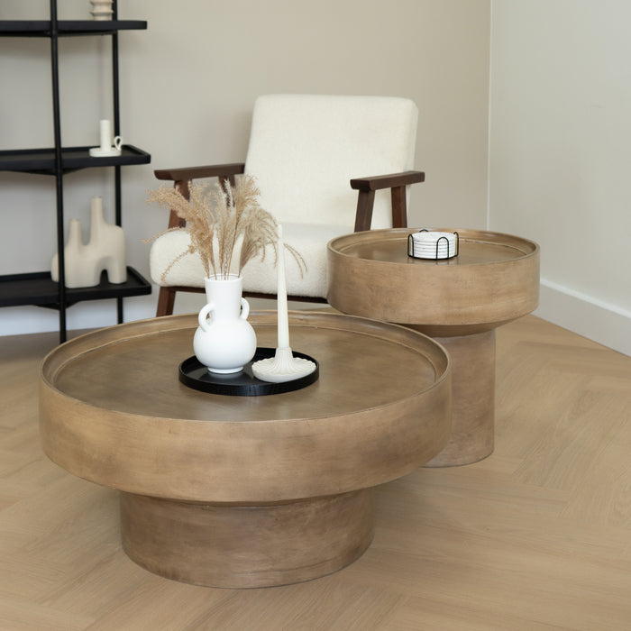 Lewis & Loft Salontafel Luus - FSC® mangohout - Rond ⌀80 cm - Bruin