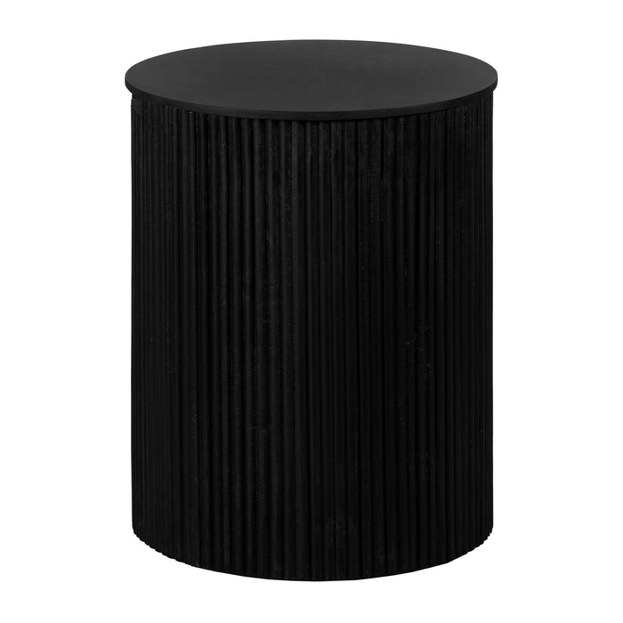 Lewis & Loft Bijzettafel Lonne - FSC® mangohout – Rond ⌀40 – Zwart