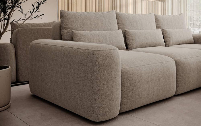 NADUVI Collection Hoekbank met slaapfunctie Calvados rechts chenille