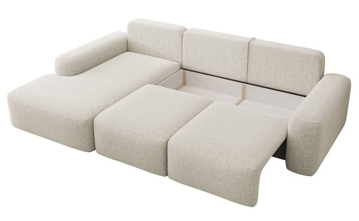 NADUVI Collection Hoekbank met slaapfunctie Calvados links chenille