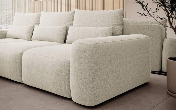 NADUVI Collection Hoekbank met slaapfunctie Calvados links chenille