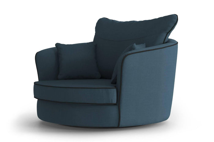 NADUVI Collection Fauteuil Vendôme linnen draaibaar met contrast