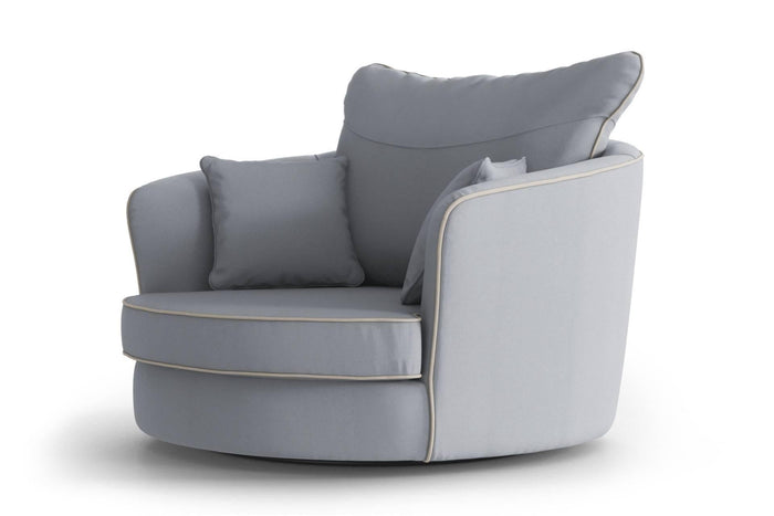 NADUVI Collection Fauteuil Vendôme linnen draaibaar met contrast