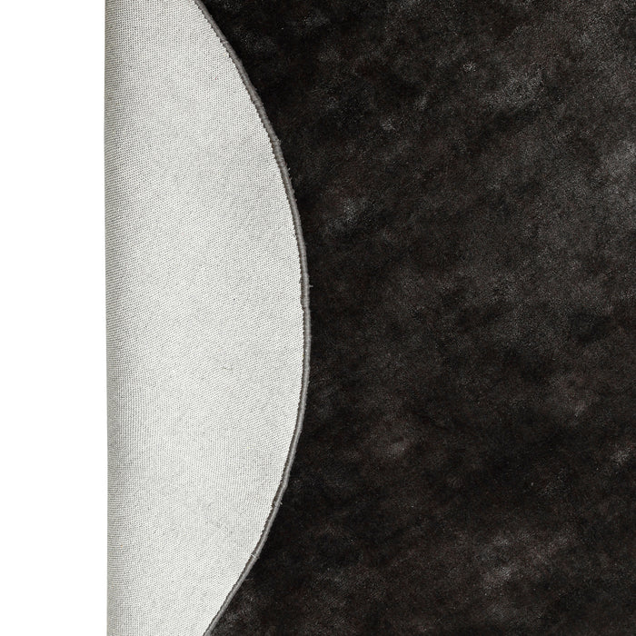 PTMD Flavia Black Viscose Handwoven Carpet Round