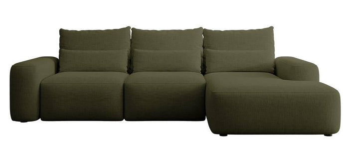 NADUVI Collection Hoekbank met slaapfunctie Calvados rechts chenille