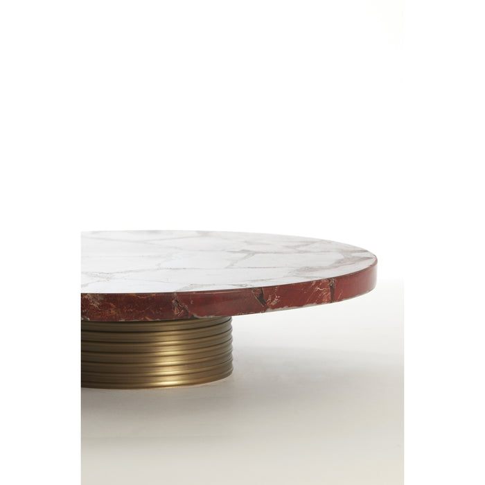 Light&living Schaal op voet Ø35x8 cm BELO rood agaat+antiek brons