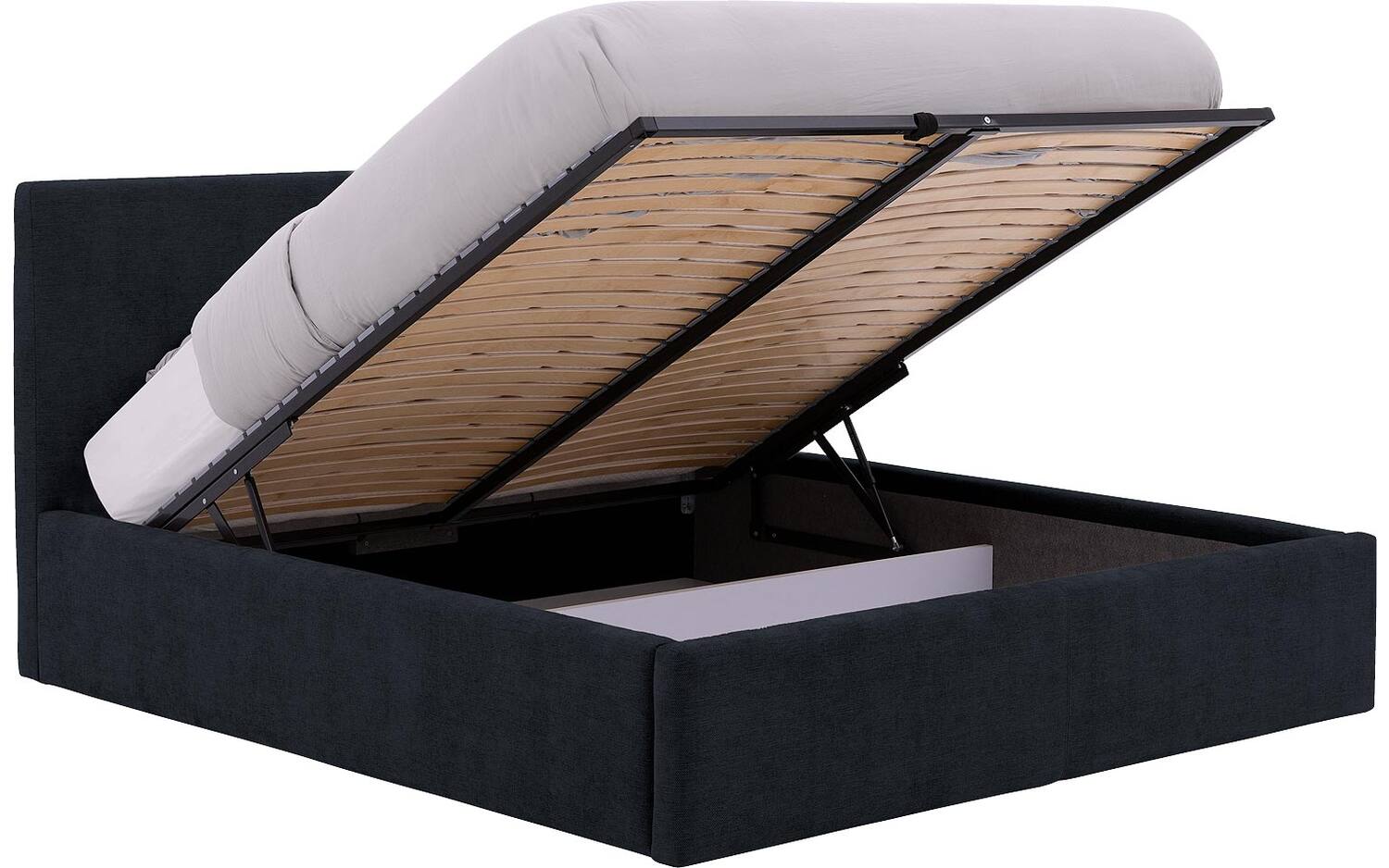 Goossens Bedframe Mysen Storage - 180 x 200 - Stof fijn geweven donker