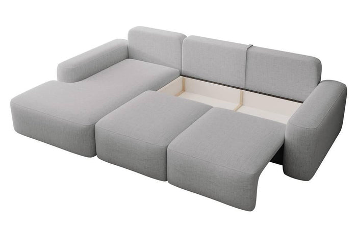 NADUVI Collection Hoekbank met slaapfunctie Calvados links chenille