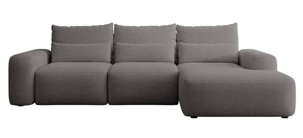 NADUVI Collection Hoekbank met slaapfunctie Calvados rechts chenille