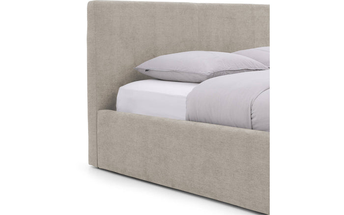 Goossens Bedframe Mysen Storage - 160 x 200 - Stof fijn geweven taupe