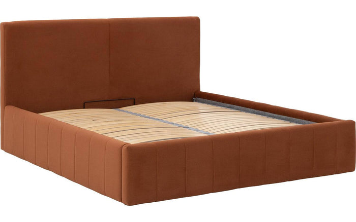 Goossens Bedframe Carte - 140 x 200 - Velours terracotta 9 - Fluweel
