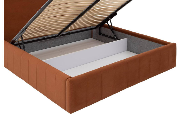 Goossens Bedframe Carte - 140 x 200 - Velours terracotta 9 - Fluweel