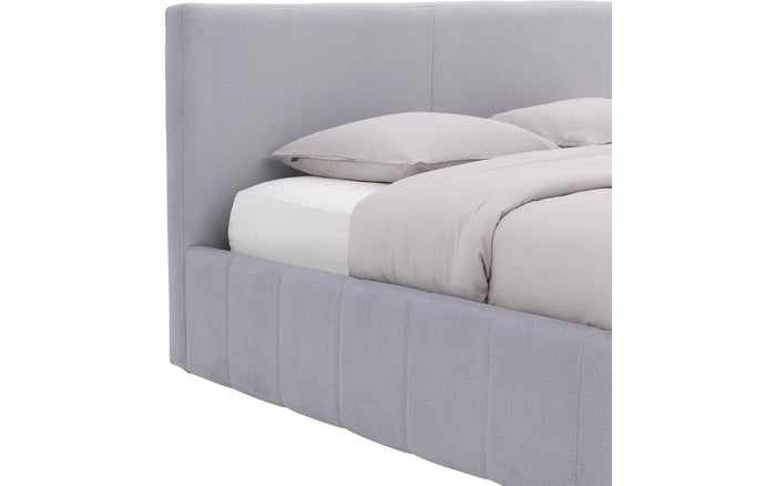 Goossens Bedframe Carte - 180 x 200 - Velours lichtgrijs 24 - Fluweel