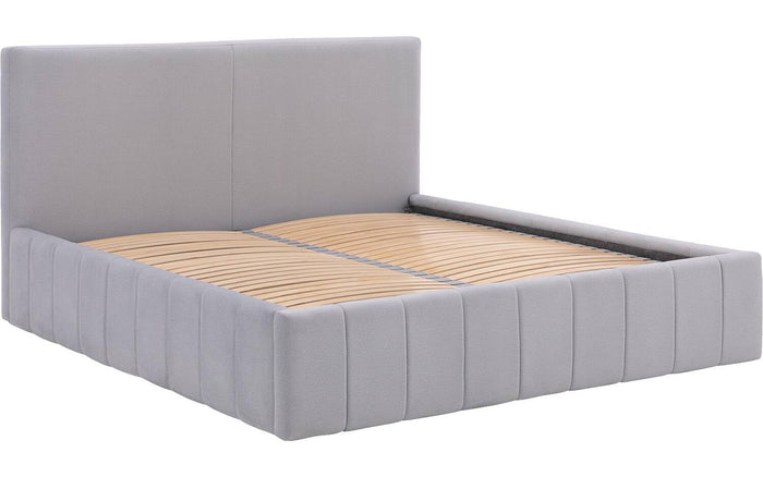 Goossens Bedframe Carte - 180 x 200 - Velours lichtgrijs 24 - Fluweel