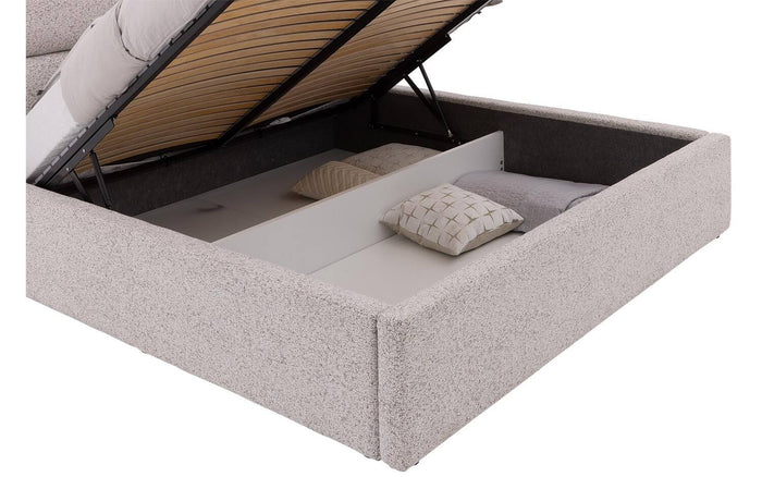 Goossens Bedframe Misty Storage - 180 x 200 - Stof gemeleerd grof