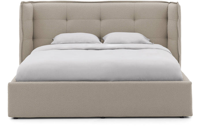 Goossens Gestoffeerd Bedframe Canon - 180 x 200 - Stof boucle licht