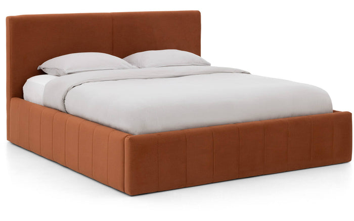 Goossens Bedframe Carte - 140 x 200 - Velours terracotta 9 - Fluweel