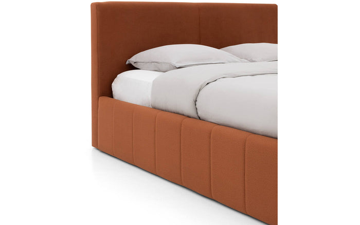 Goossens Bedframe Carte - 140 x 200 - Velours terracotta 9 - Fluweel