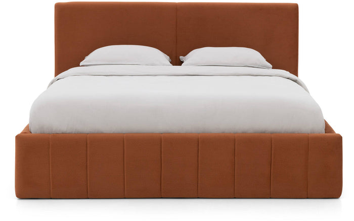 Goossens Bedframe Carte - 140 x 200 - Velours terracotta 9 - Fluweel