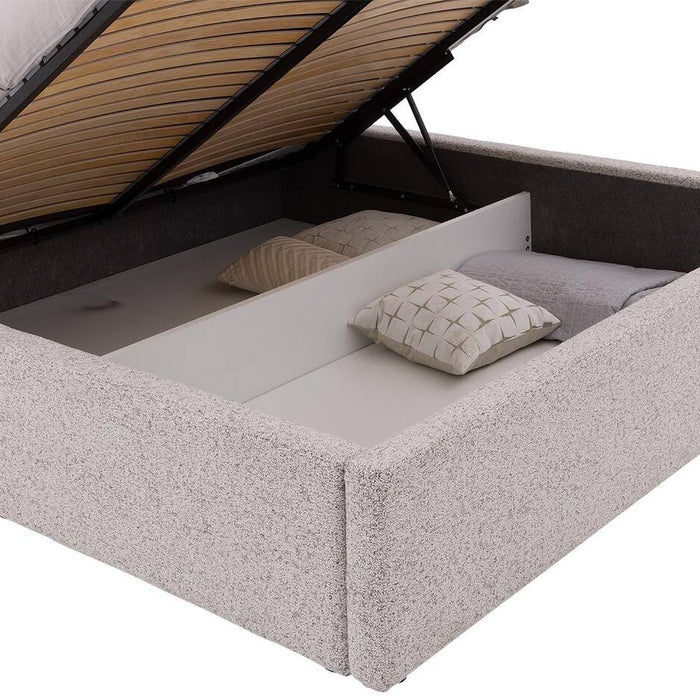 Goossens Bedframe Misty Storage - 140 x 210 - Stof gemeleerd grof