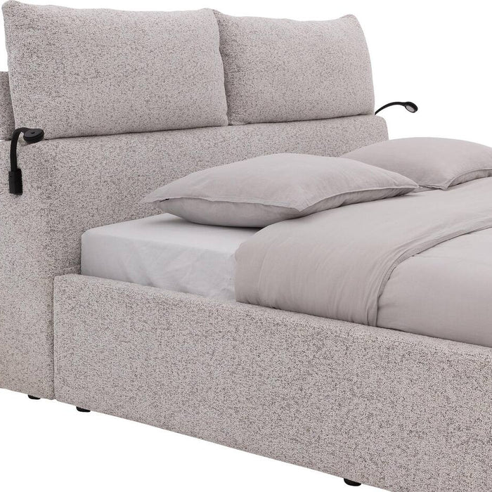 Goossens Bedframe Misty Storage - 140 x 210 - Stof gemeleerd grof