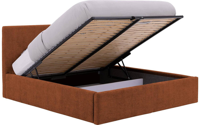 Goossens Bedframe Mysen Storage - 180 x 200 - Stof fijn geweven brique