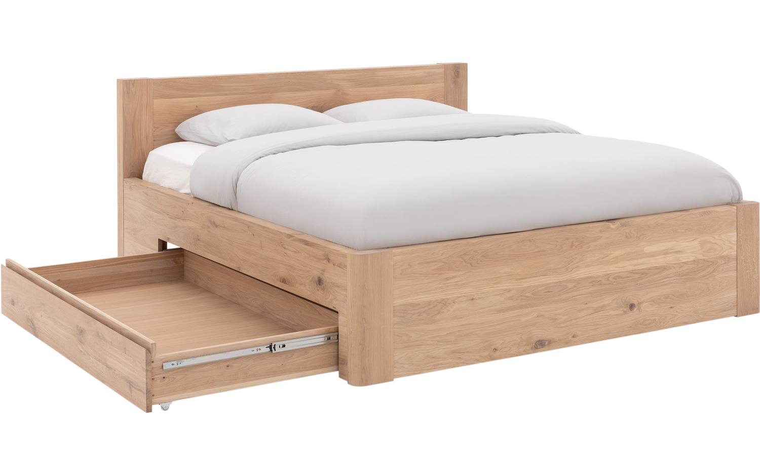 Goossens Bedframe Bibi - 180 x 210 - Eiken wit geolied - Hout