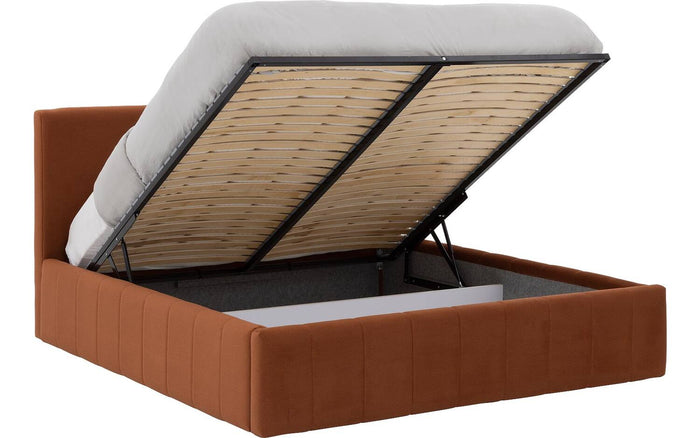 Goossens Bedframe Carte - 160 x 200 - Velours terracotta 9 - Fluweel