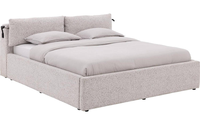 Goossens Bedframe Misty Storage - 180 x 210 - Stof gemeleerd grof