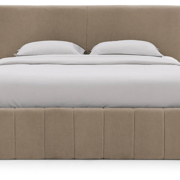 Goossens Bedframe Carte - 140 x 200 - Velours lichtbruin beige 6 -