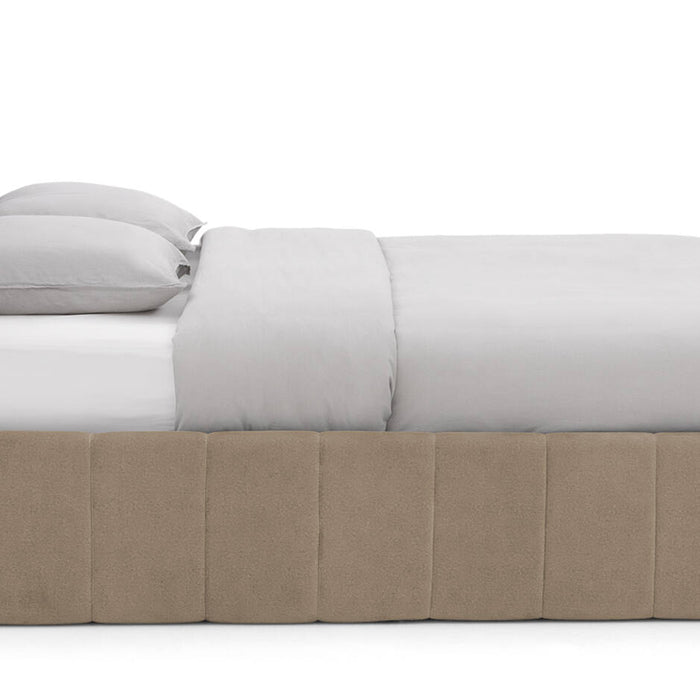 Goossens Bedframe Carte - 140 x 200 - Velours lichtbruin beige 6 -