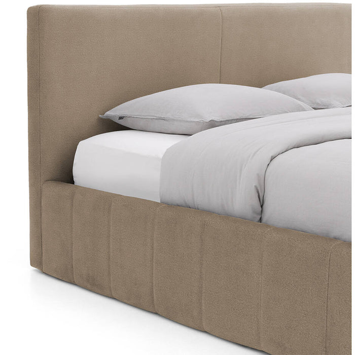 Goossens Bedframe Carte - 140 x 200 - Velours lichtbruin beige 6 -