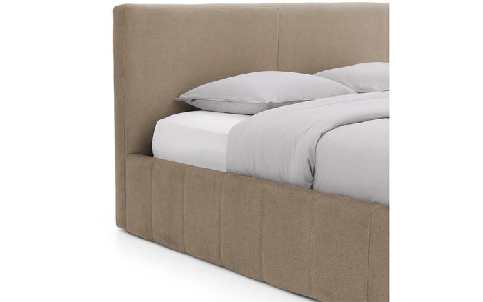 Goossens Bedframe Carte - 140 x 200 - Velours lichtbruin beige 6 -