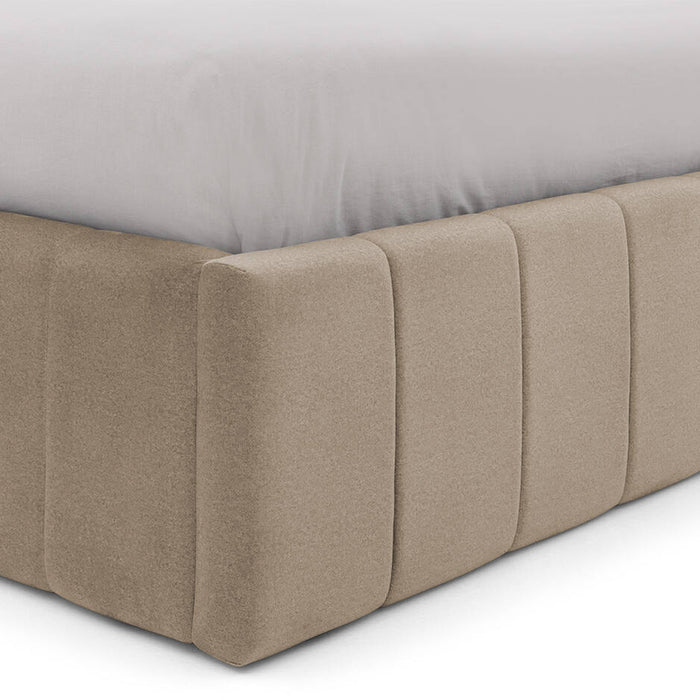 Goossens Bedframe Carte - 140 x 200 - Velours lichtbruin beige 6 -