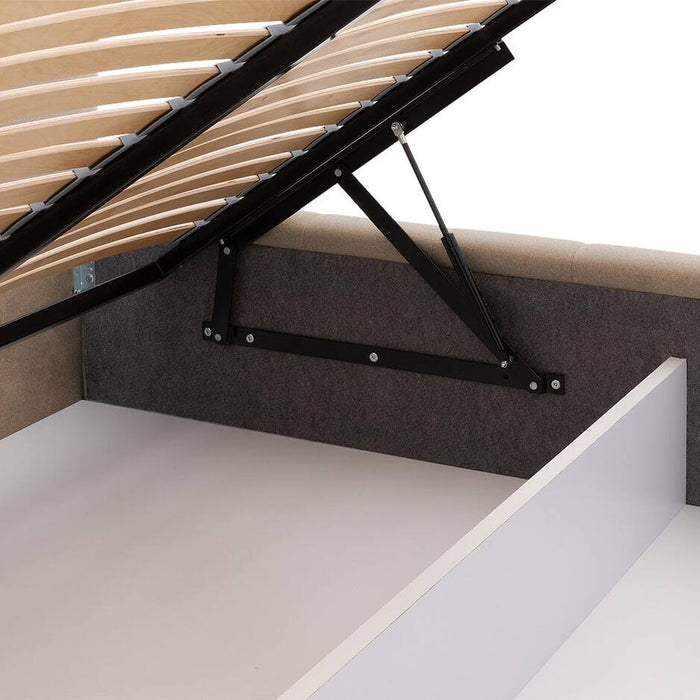 Goossens Bedframe Carte - 140 x 200 - Velours lichtbruin beige 6 -