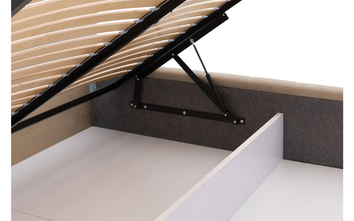 Goossens Bedframe Carte - 140 x 200 - Velours lichtbruin beige 6 -