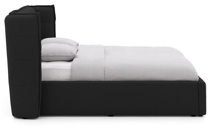 Goossens Gestoffeerd Bedframe Canon - 180 x 200 - Stof boucle zwart -