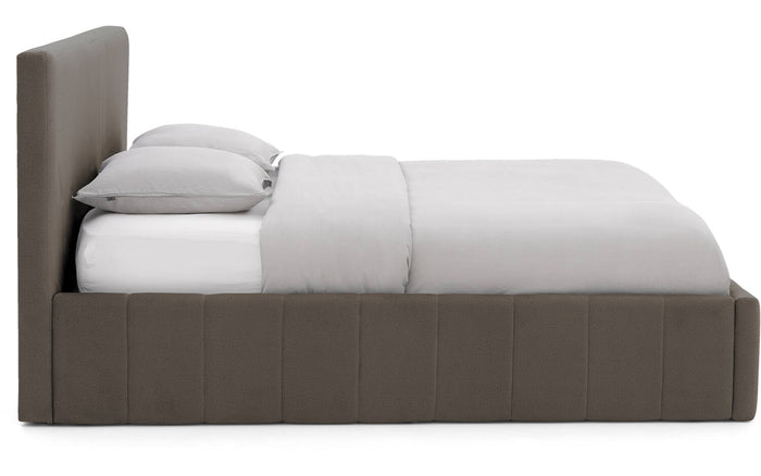 Goossens Bedframe Carte - 160 x 200 - Velours middenbruin 5 - Fluweel