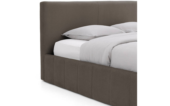 Goossens Bedframe Carte - 160 x 200 - Velours middenbruin 5 - Fluweel