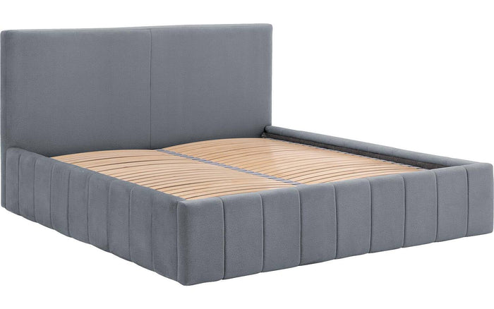 Goossens Bedframe Carte - 160 x 200 - Velours middengrijs 23 - Fluweel