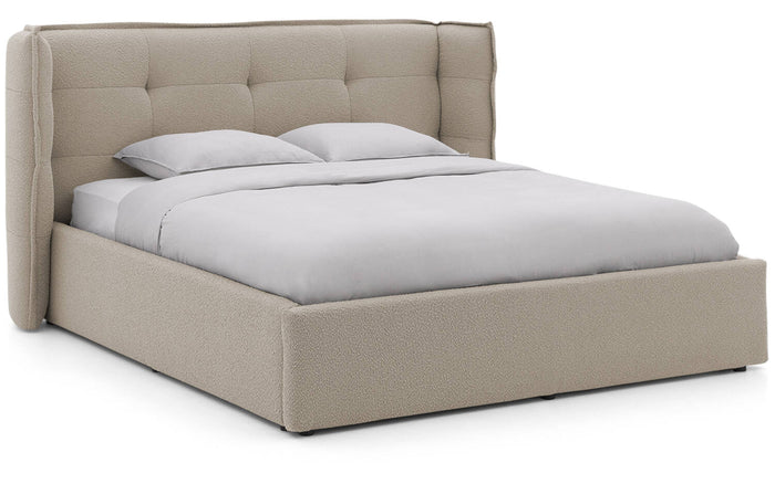 Goossens Gestoffeerd Bedframe Canon - 160 x 200 - Stof boucle licht