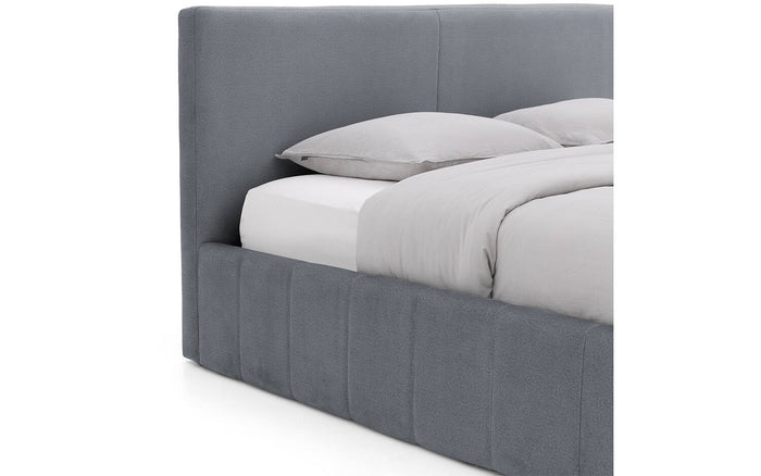 Goossens Bedframe Carte - 140 x 200 - Velours middengrijs 23 - Fluweel